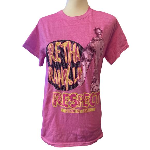 Aretha Franklin Queen of Soul Respect Tee, Pink Size Small, NWOT - Picture 1 of 5